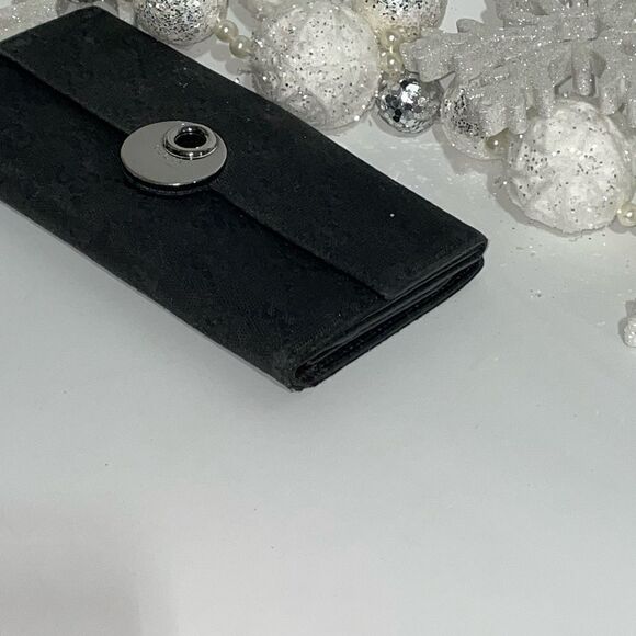 AUTHENTIC GUCCI GG LOGO CANVAS LEATHER TRIM LONG WALLET - Picture 7 of 15